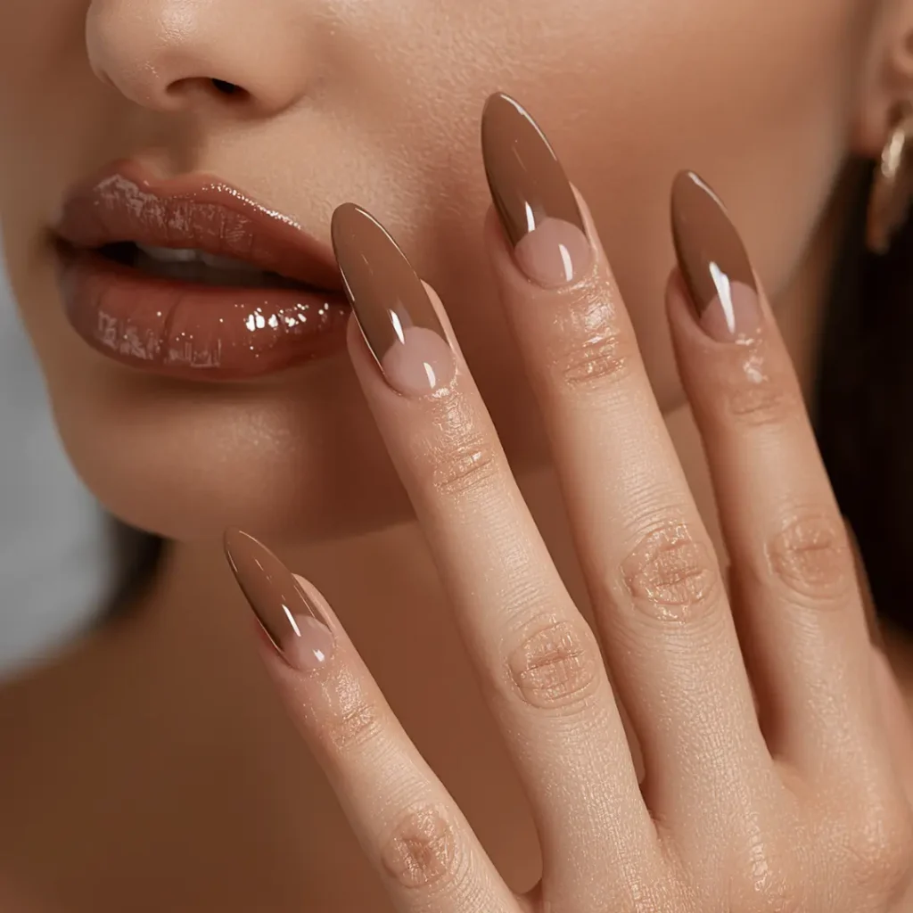 Chrome cappuccino nails
