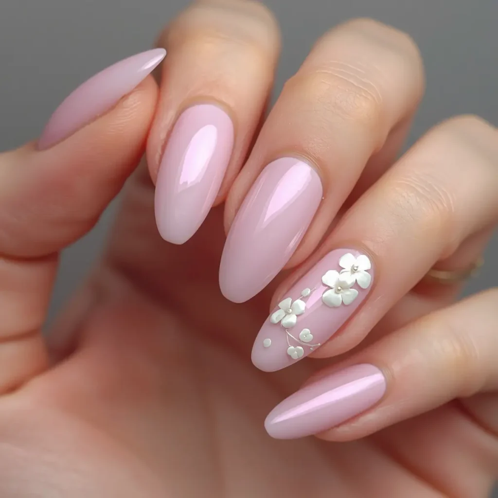 soft pink nails