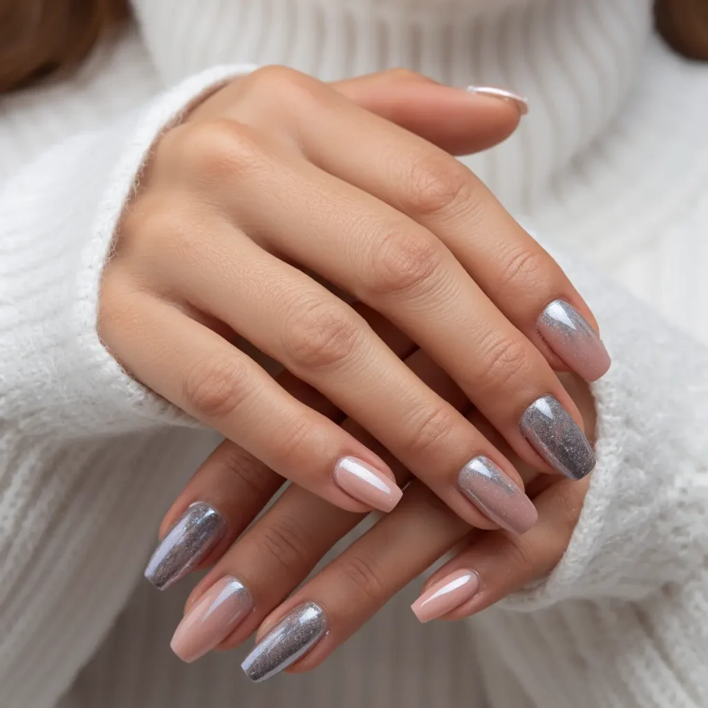 swirly two toned nails
