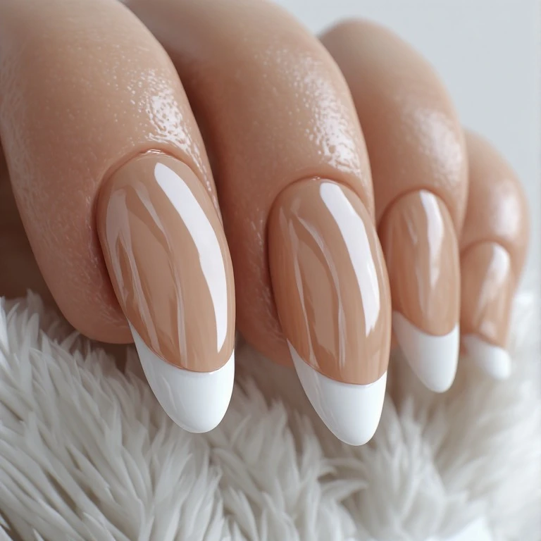 Classic micro French manicure
