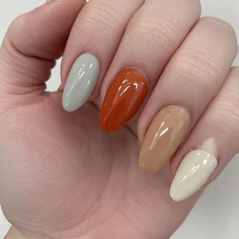 Different soap nail shades