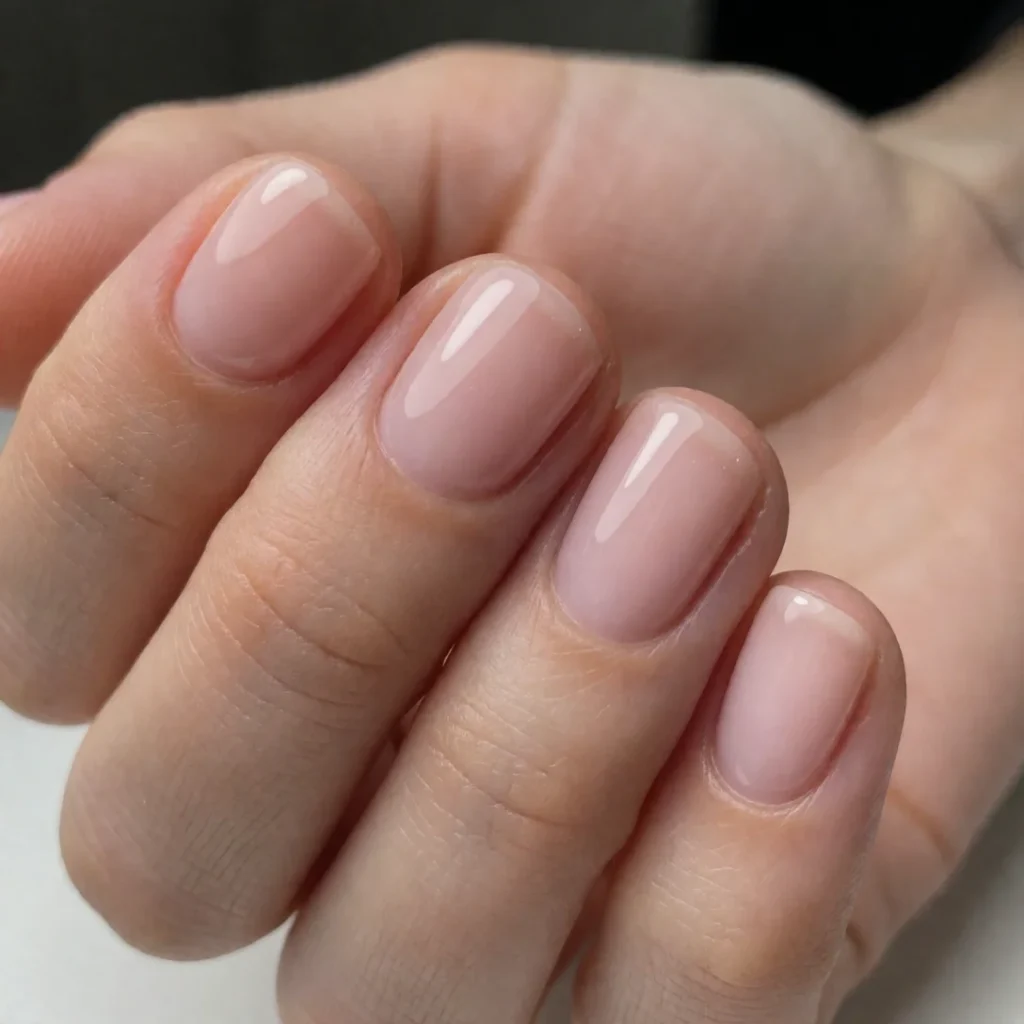 Healthy glossy nails with clean cuticles